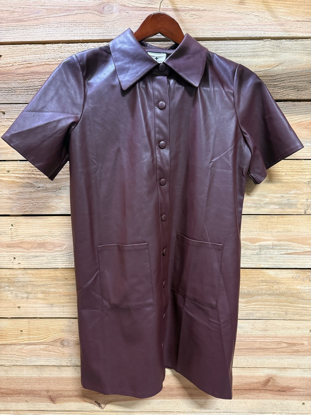 Tuckernuck Merlot Leather Violetta Shirt Women’s Shirt Dress